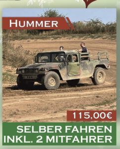 Hummer selber fahren Weihnachtsangebot 2022 Offroad Landsberg