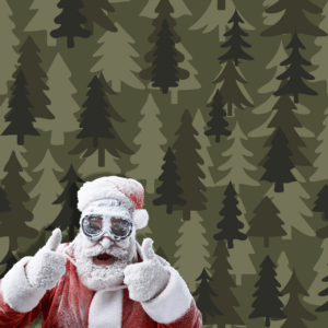 Camuflage Tannenbäume Mit wEIHNACHTSMANN